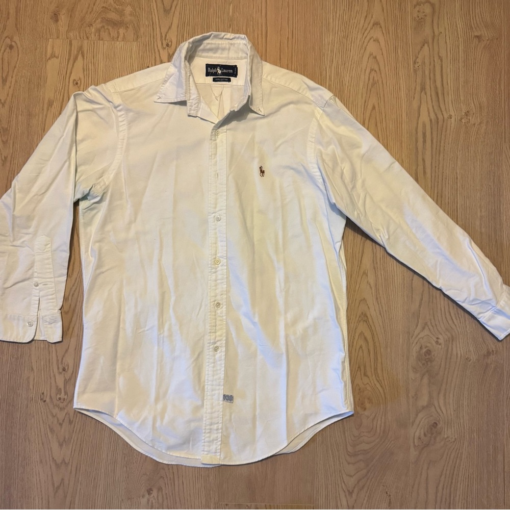 Ralph Lauren Men's Cream Button Down Shirt